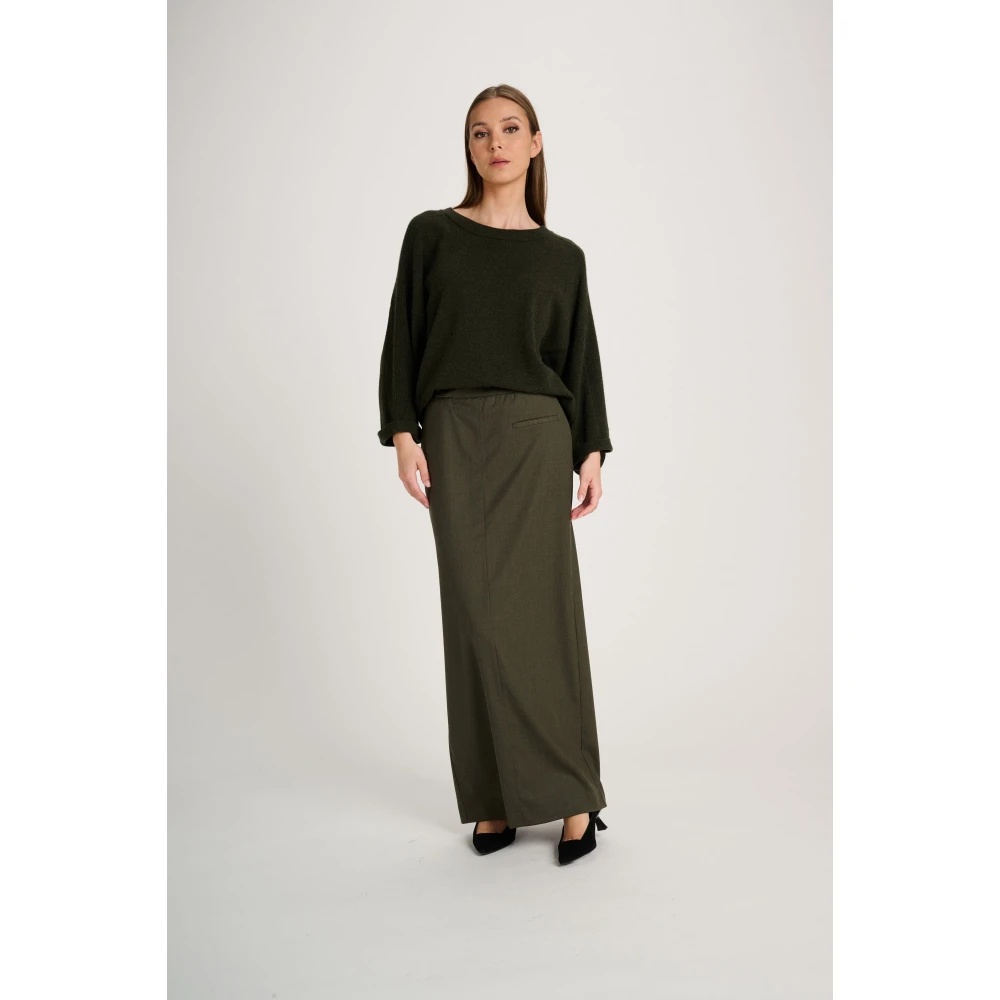 March23 Maxi-rok met bloemenprint Green Dames