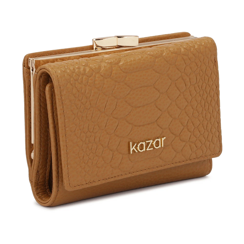 Kazar Lichtbruine reliëflederen portemonnee Brown Dames