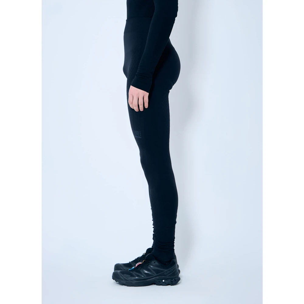 MM6 Maison Margiela Logo Print Textured Leggings Black Heren