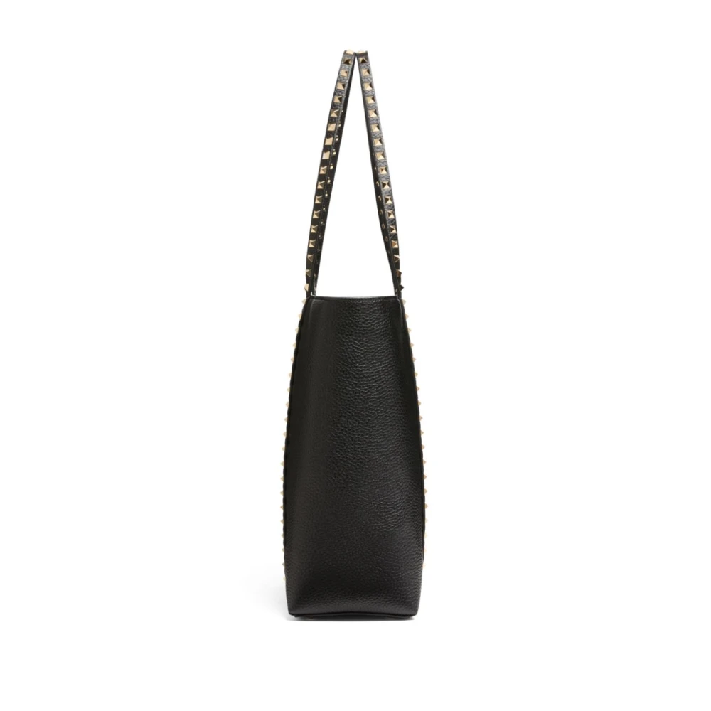 Valentino Garavani Zwarte Rockstud Leren Winkel Tas Black Dames