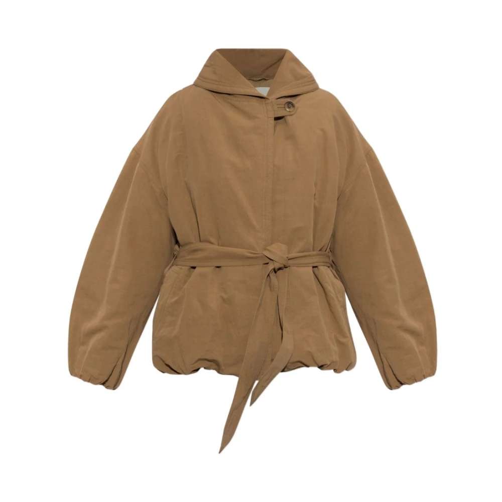 Isabel Marant Vrouw Beige Jassen Dames, S, Elea Jas Met Dubbele Rij Knopen En Riem