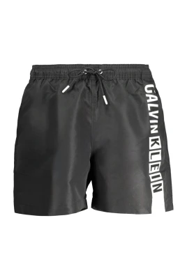 Svarta Herr Simboxershorts med Slip, Fickor, Elastisk Midja, Tryck, Logotyp