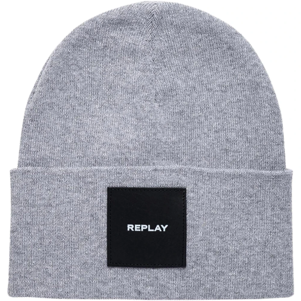 Replay Unisex Gray Knit Beanie Cap In Grey - Accessories - One Size - Accessories