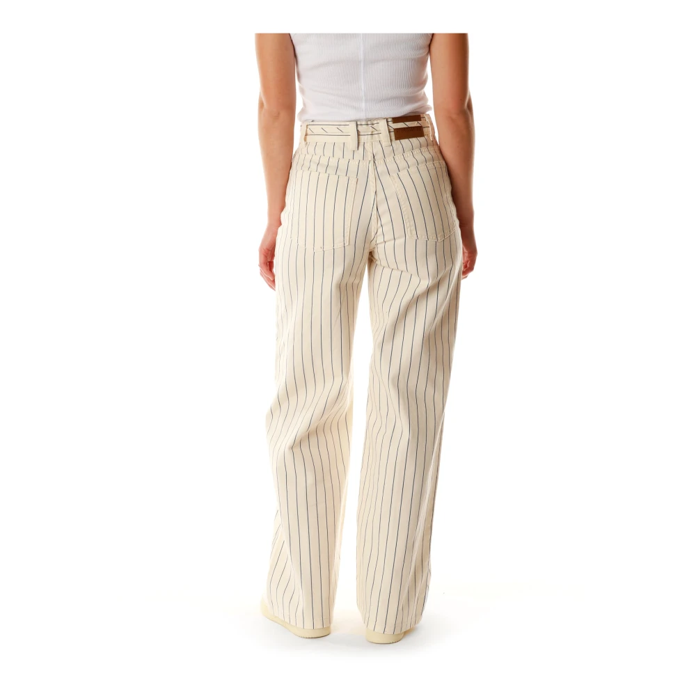 BAUM UND PFERDGARTEN High Waist Straight Fit Jeans Beige Dames