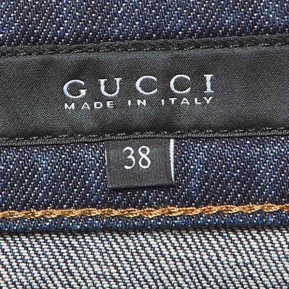 Gucci Vintage Pre-owned Denim bottoms Blue Dames