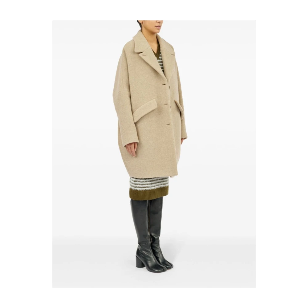MM6 Maison Margiela Beige wollen blend klassieke jas Beige Dames