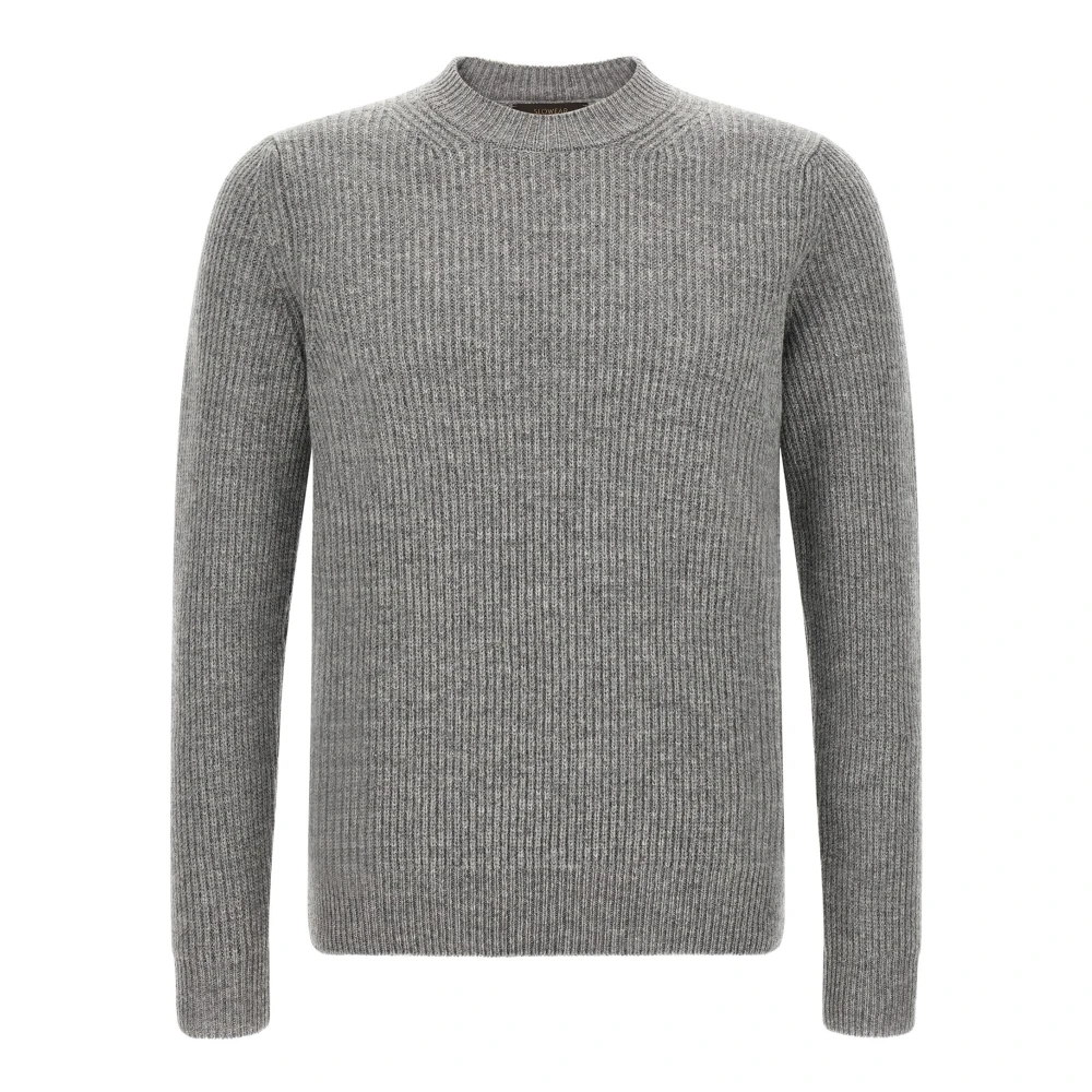 Zanone Round-Neck Knitwear, Male, 3XL, Knitwear Gray