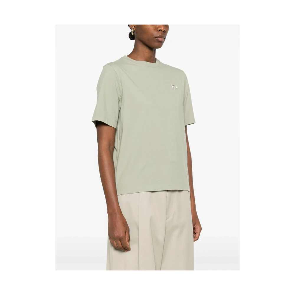 Maison Kitsuné Sage Green Crew Neck T-shirt Green Dames