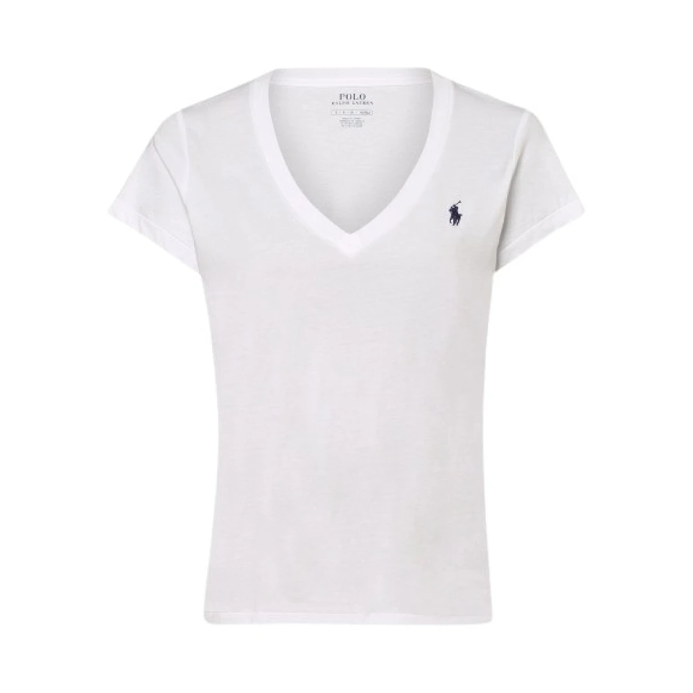 Polo Ralph Lauren V-Hals Polo T-Shirt White Dames