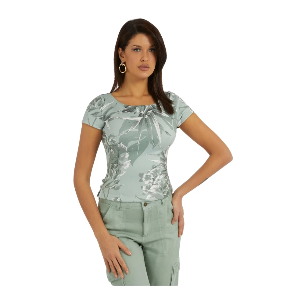 Guess Gedrukte neopreen top Groen Green Dames