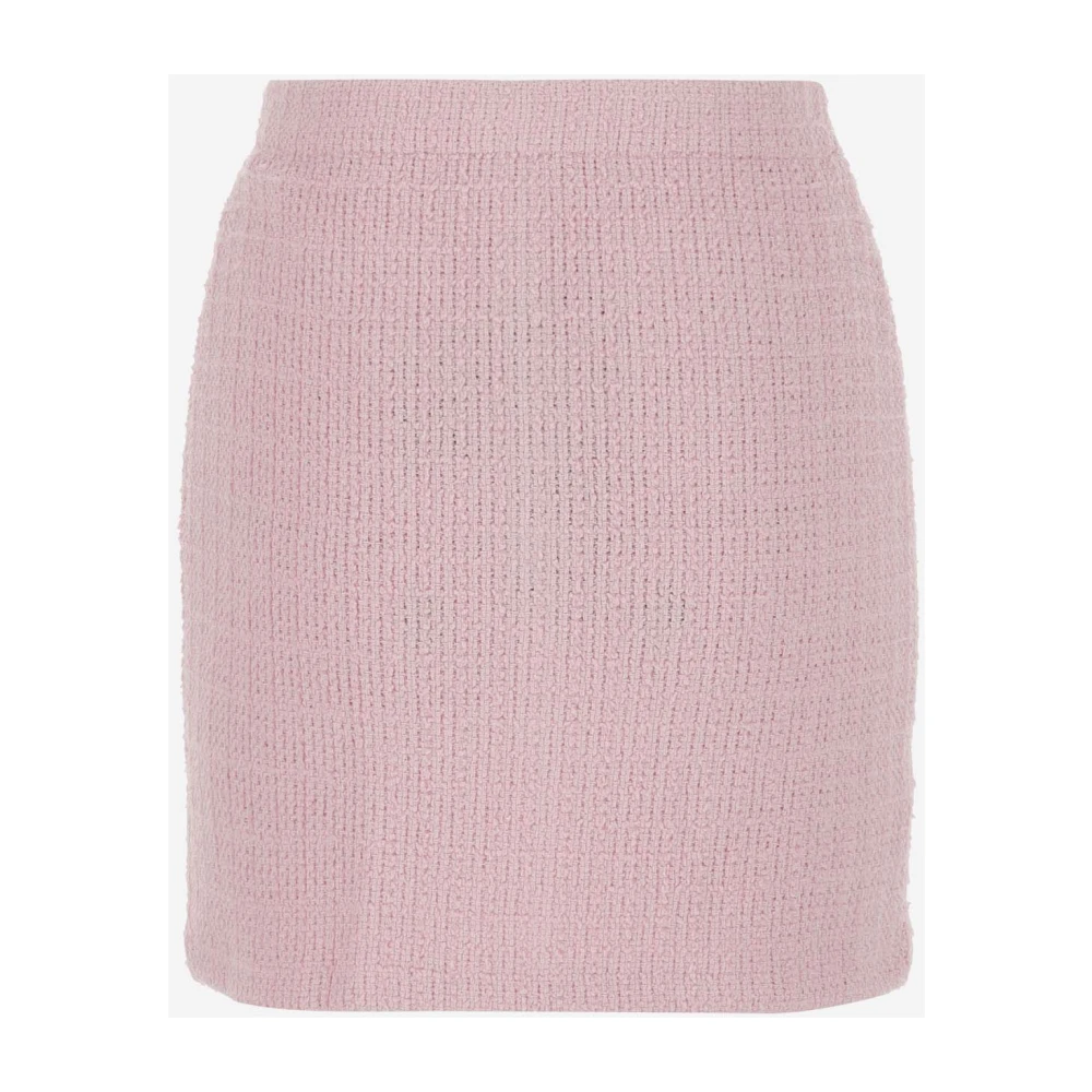 Self Portrait Roze Gebreide Mini Rok Juweelknoop Pink Dames