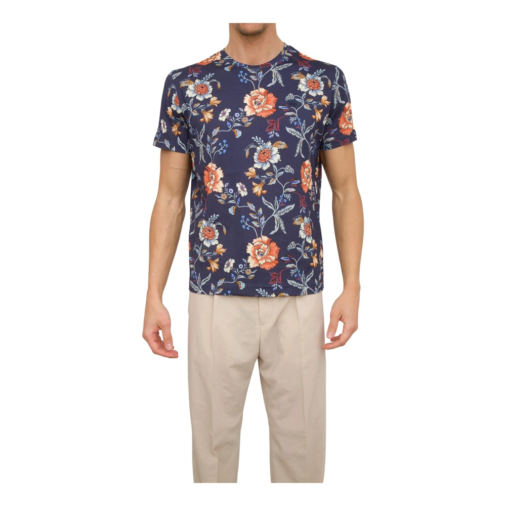 Etro Blå Roma T-shirt Multicolor, Herr