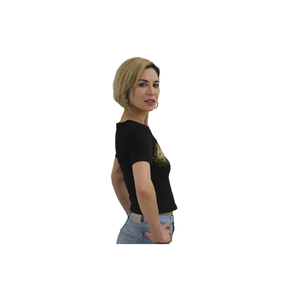 Gaëlle Paris Korte Mouw T-shirt Black Dames