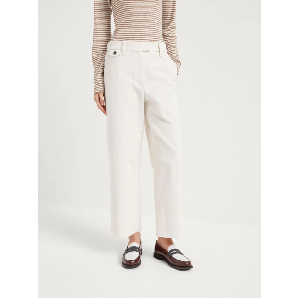 BRUNELLO CUCINELLI Beige Broek Elegante Stijl Beige Dames