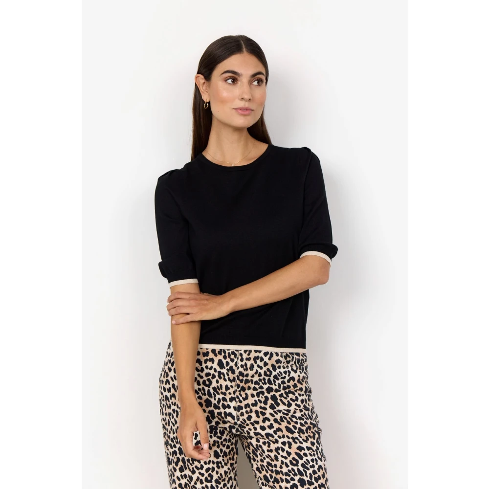 Soyaconcept Contrasterende Zoom Damesblouse 7 8 Mouwen Black Dames