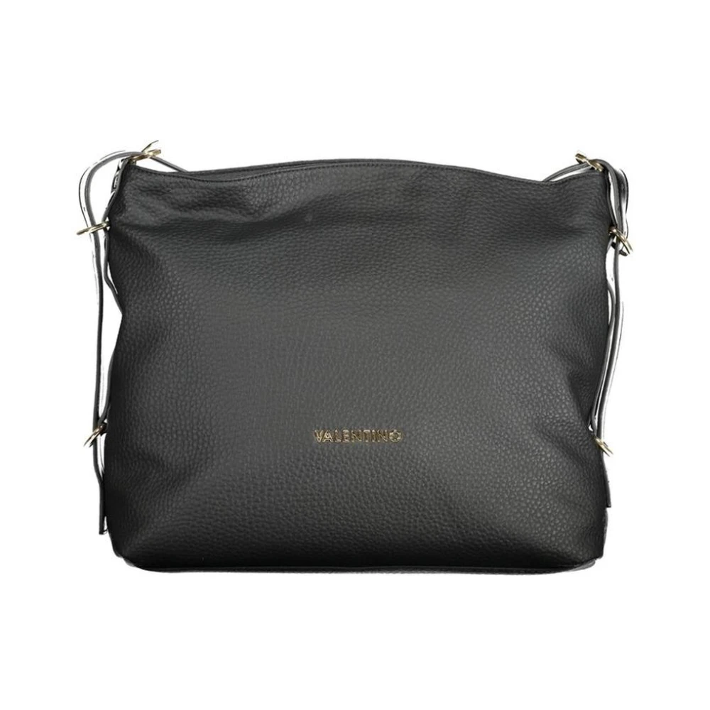 Valentino Kvinno Svart Väskor Dam, One Size, Läder, Pebbled Leather Shoulder Bag