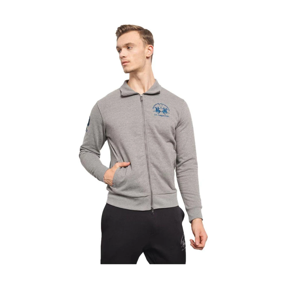 LA MARTINA Ritssluiting Katoenen Trui Grijs Melange Gray Heren