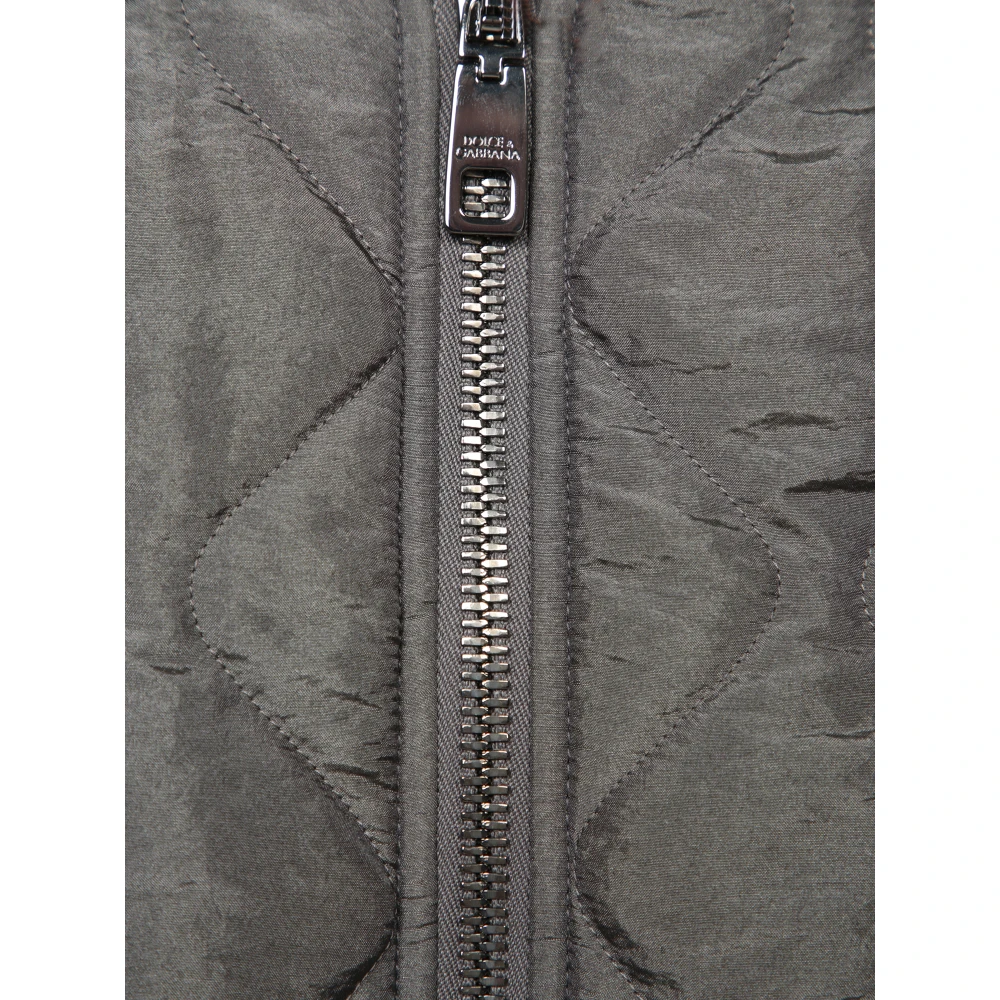 Dolce & Gabbana Gewatteerde Bomberjack Grijs Gray Heren