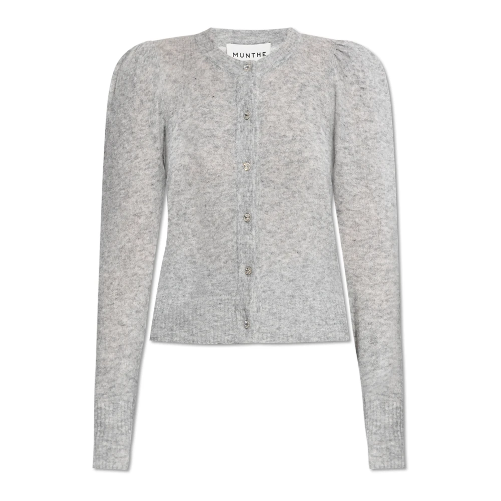 Munthe Cardigan met wollen afwerking Gray Dames