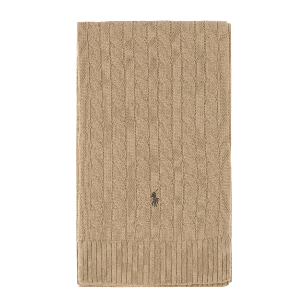 Polo Ralph Lauren Merinoull Ribbstickad Halsduk Beige, Herr