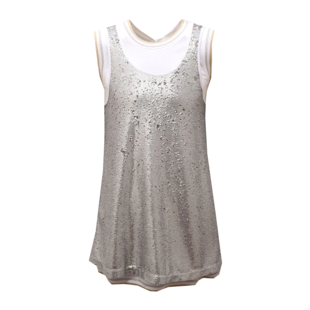 Twinset Girls Gray Dresses, 10 Y, Abito Maxi Maglia Gs72ga