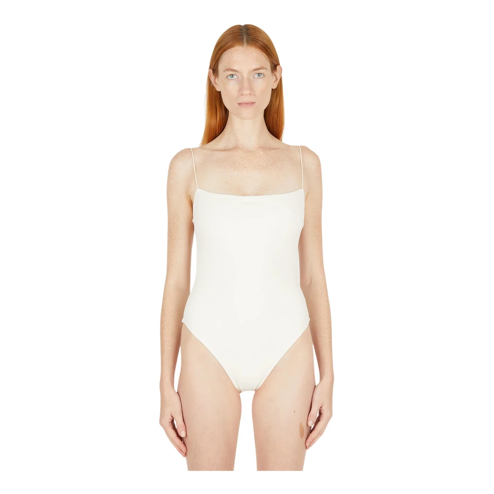 Ziah Vrouw Wit Badmode Dames, L, Bandeau Badpak Met Dunne Bandjes