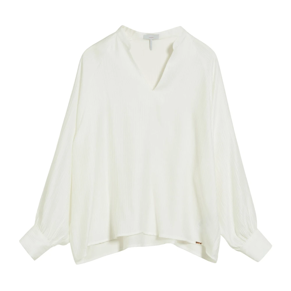 CINQUE Witte Blouse met Gerimpelde Mouwen Beige Dames