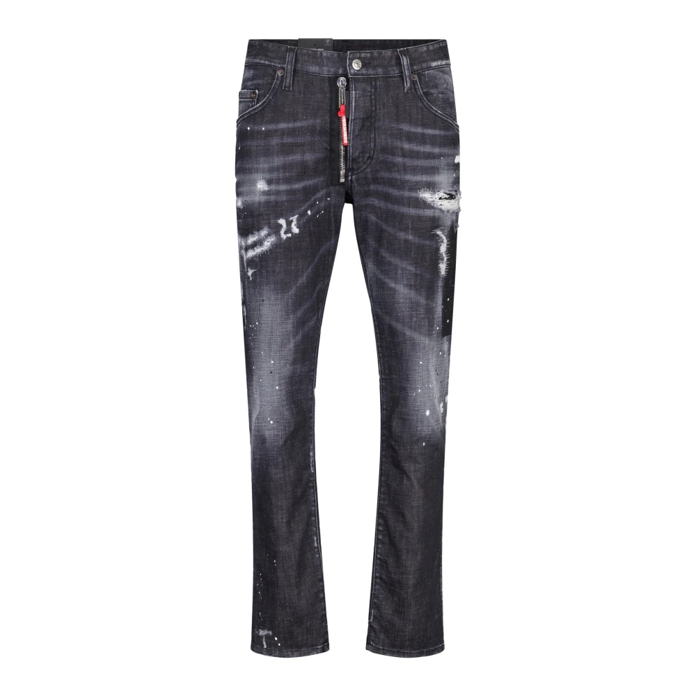 Dsquared2 Slim-fit Used-Look Skater Jeans Black Heren