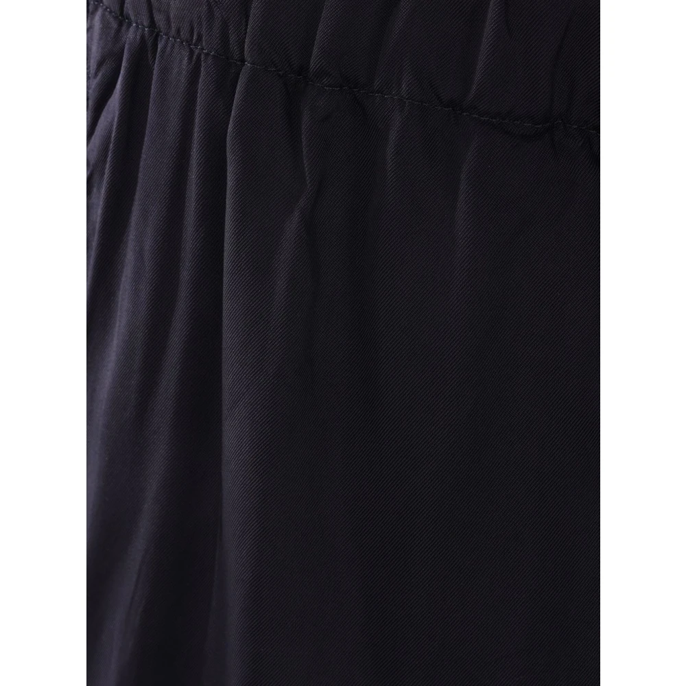 Dries Van Noten Blauwe Twill Elastische Taille Shorts Blue Heren