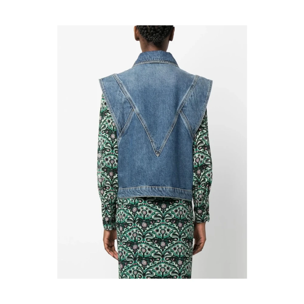 BA&SH Denim Mouwloos Jack Blue Dames