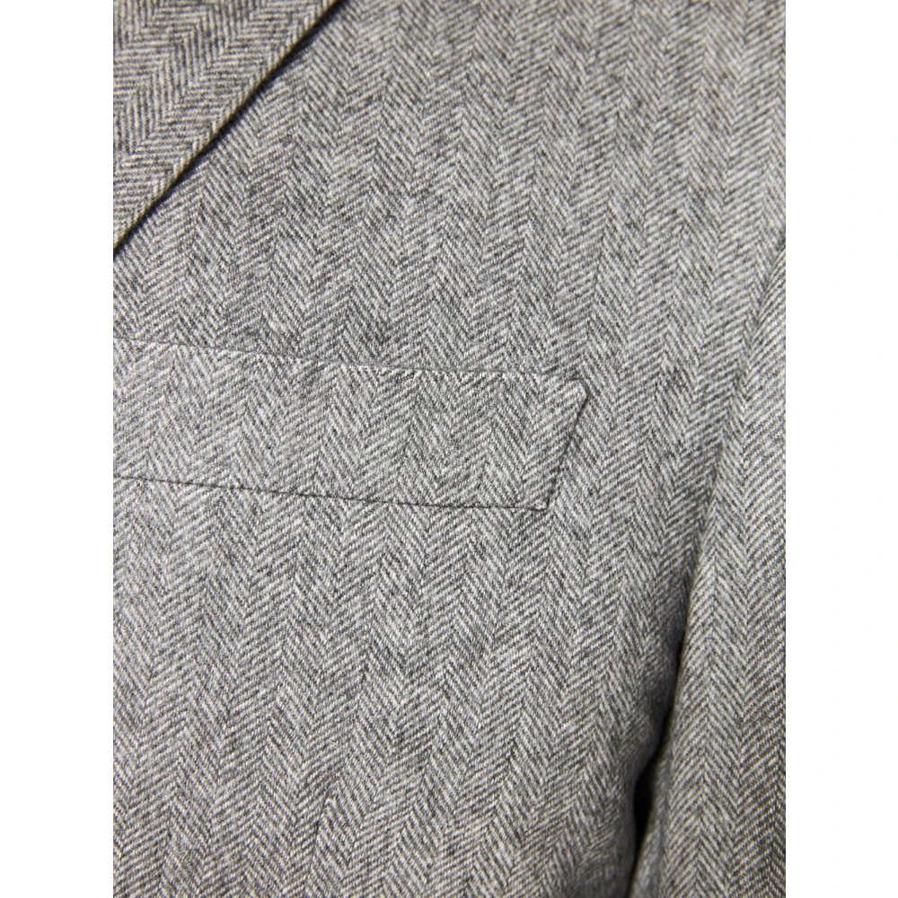 Corneliani Luxe Zijde Kasjmier Jas Gray Heren