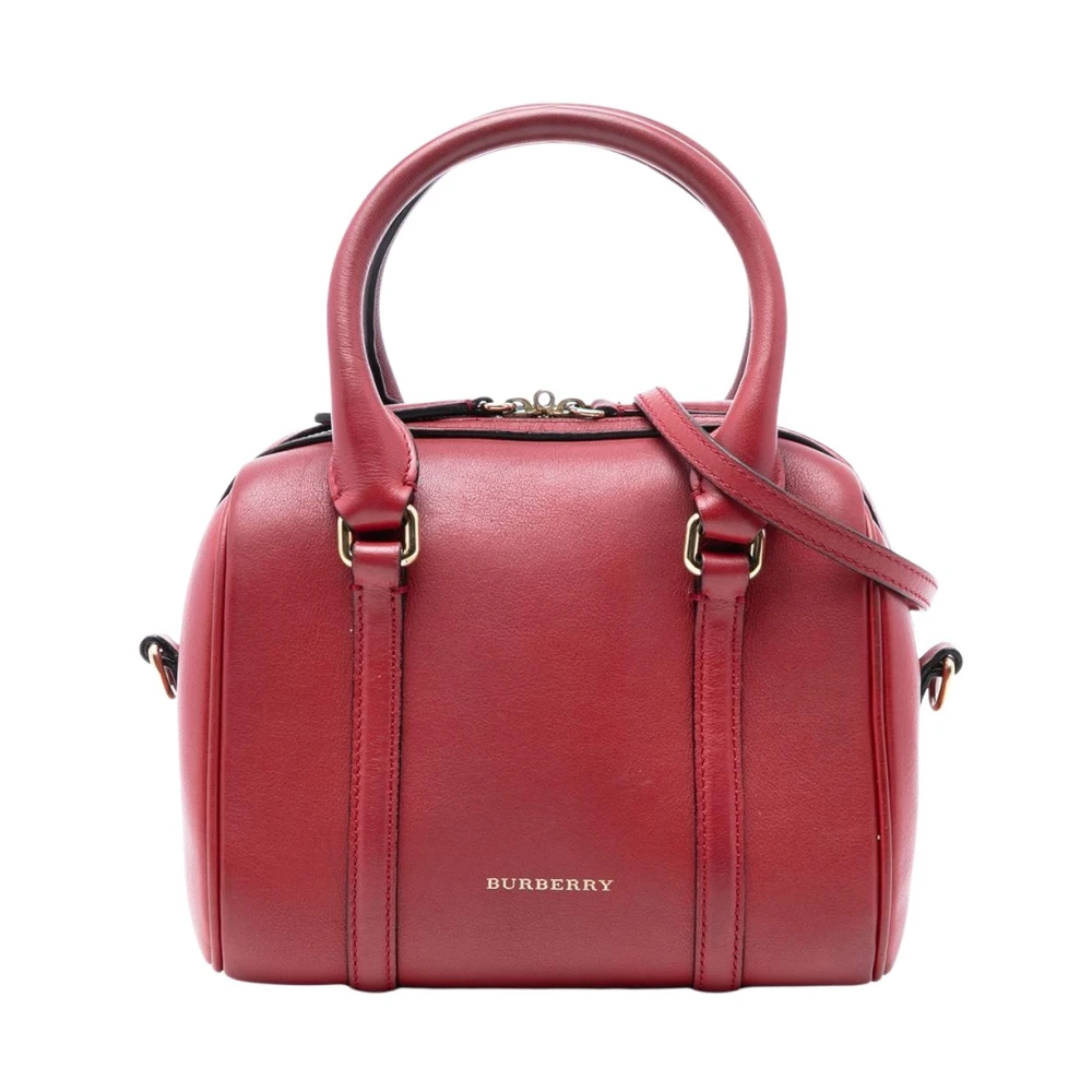 Burberry Vintage Women's Red Pre-Owned Leather Top Handle Bag