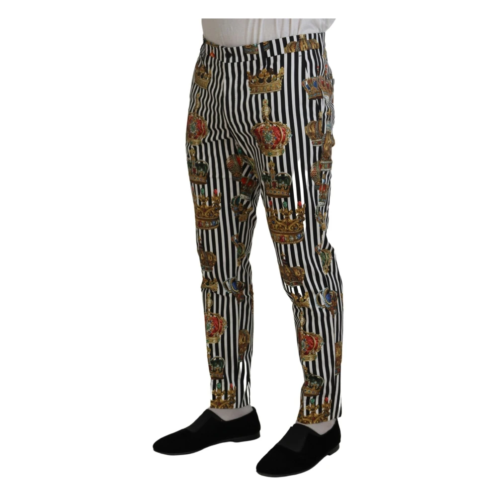 Dolce & Gabbana Elegante Chino-broek met kroonprint Multicolor Heren