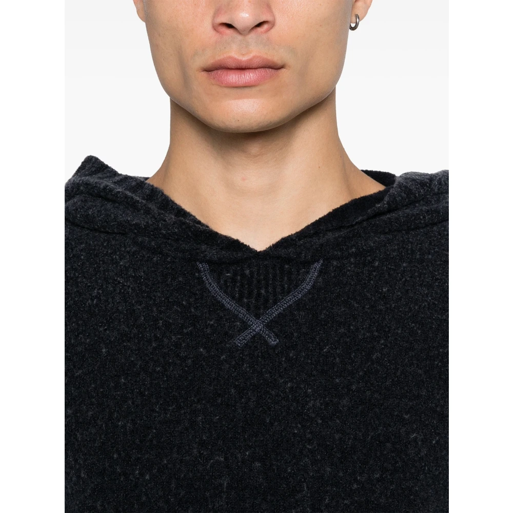 Avant Toi Boucle Hoodie Truien Blue Heren