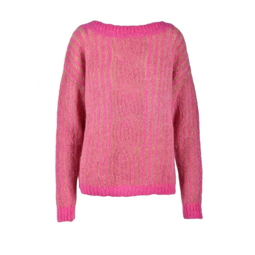 Pennyblack Alpaca Wol Ronde Hals Sweatshirt Pink Dames