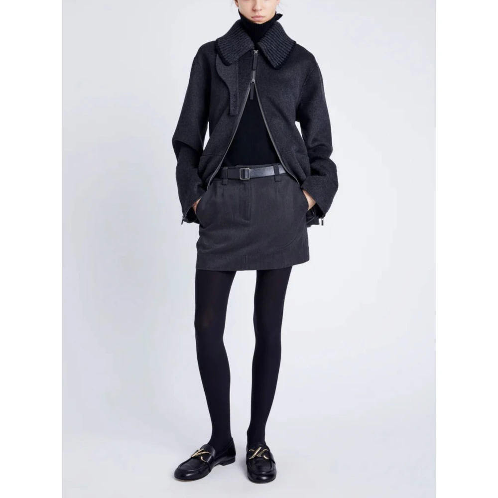 Proenza Schouler Pinstripe Melton Poppy Jas Gray Dames