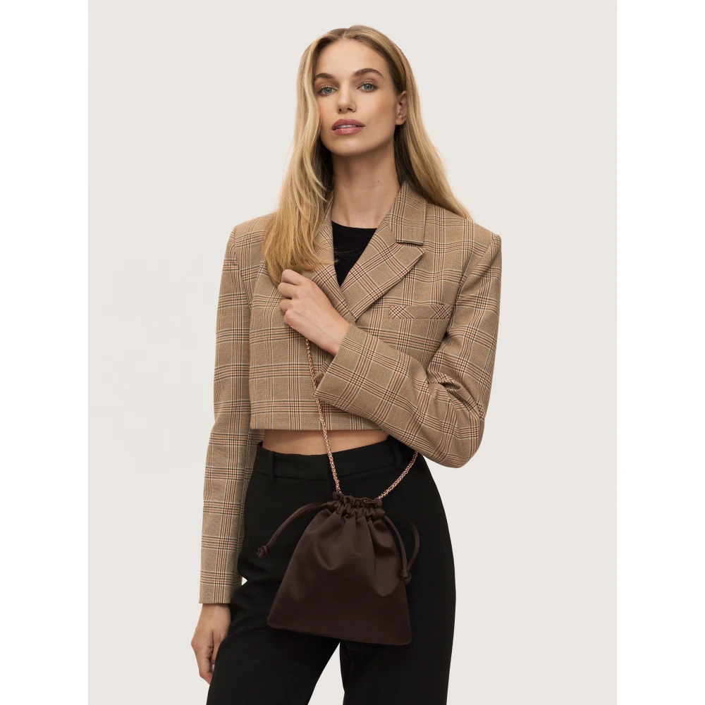 Kazar Donkerbruine tas met satijnen afwerking Brown Dames