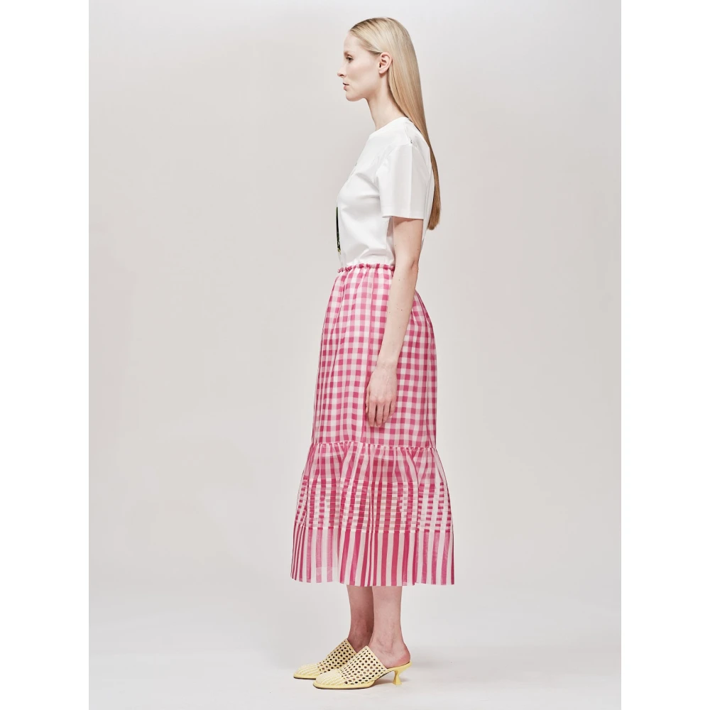 SPORTMAX Adelchi Rok met Stoffen Detail Pink Dames