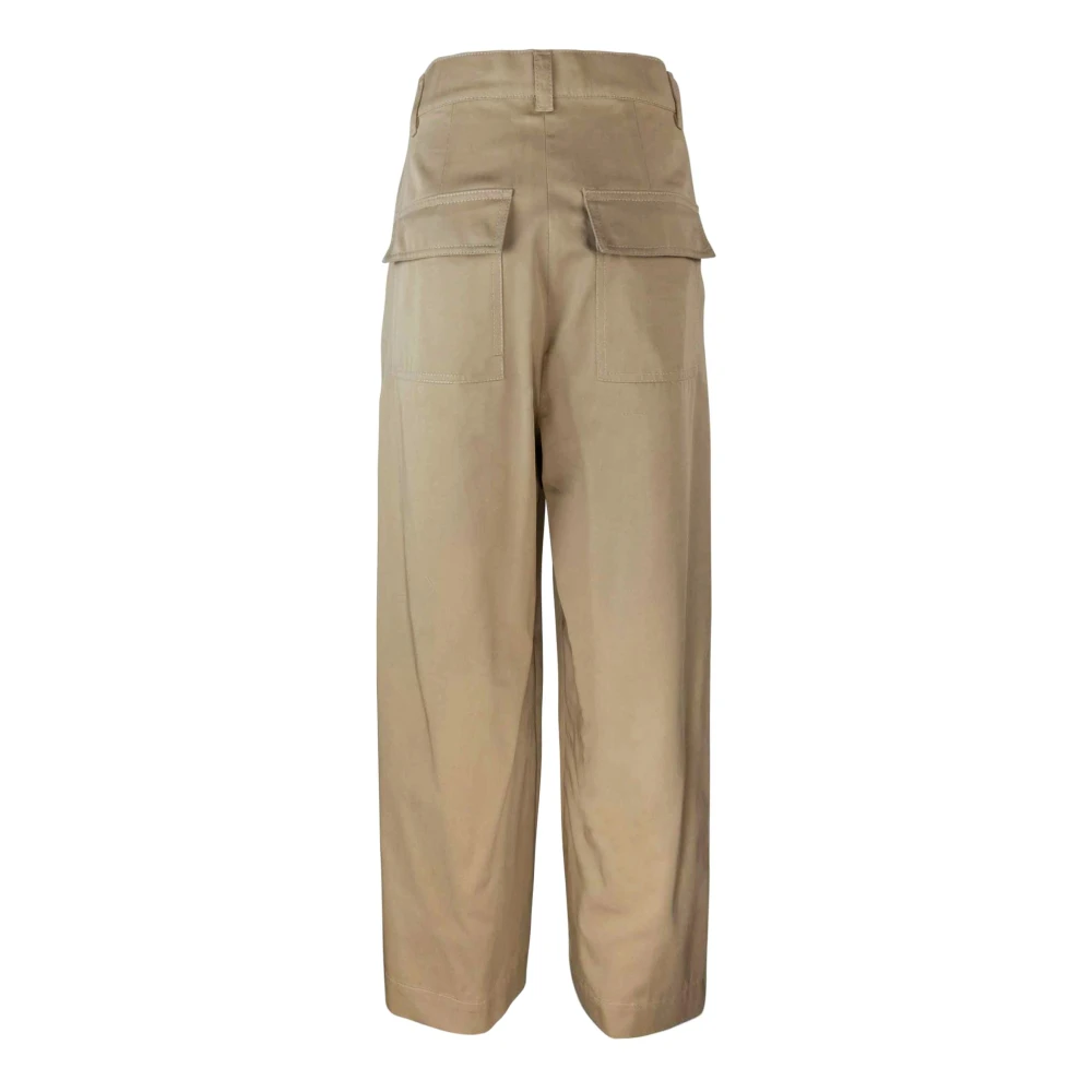 Max Mara Wijde Pijp Jeans Beige Dames