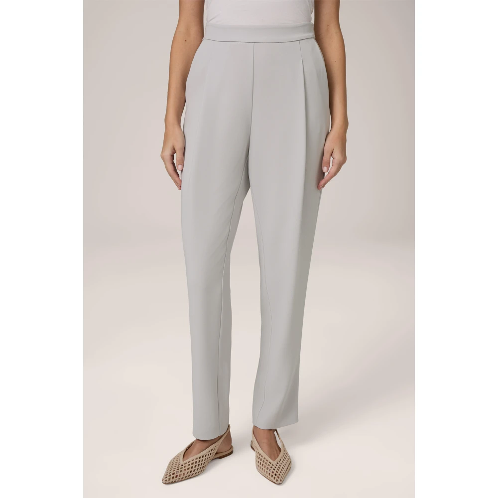 Windsor Slim Fit Crepe Plooi Broek Gray Dames