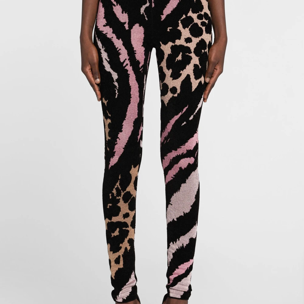 Roberto Cavalli Vrijheid-Jacquard Leggings Bodycon Fit Gemaakt in Italië Multicolor Dames