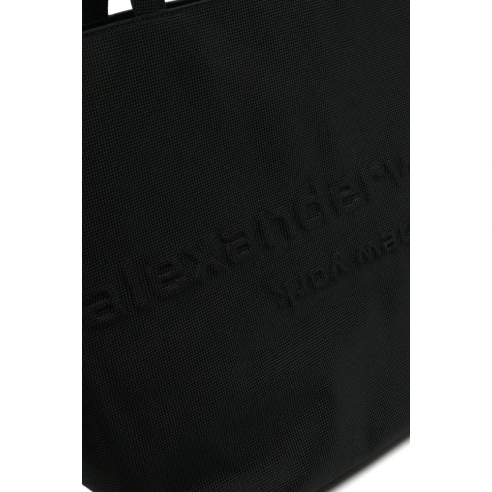 alexander wang Geëmbosseerd Logo Zwarte Schoudertas Black Dames