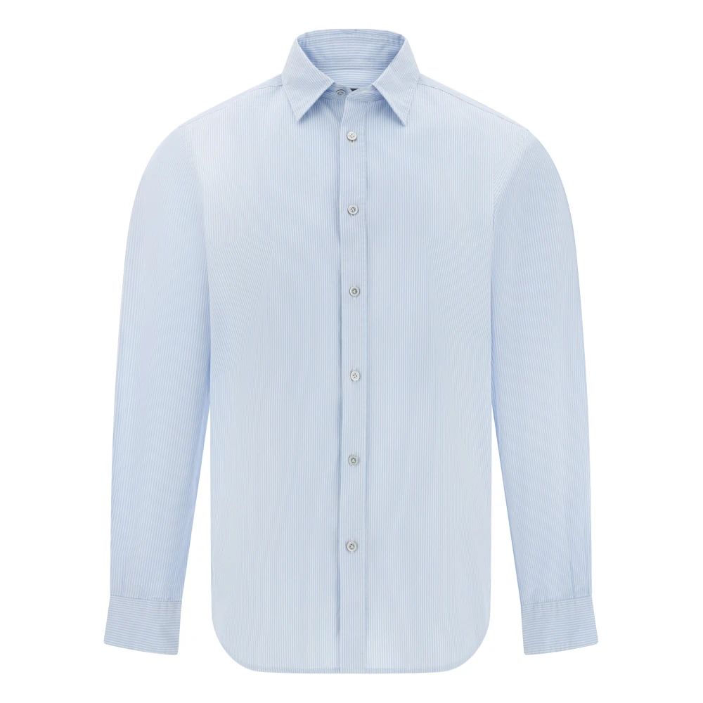 Boggi Milano Herren Blau Regular Fit Baumwoll-Popeline-Hemd