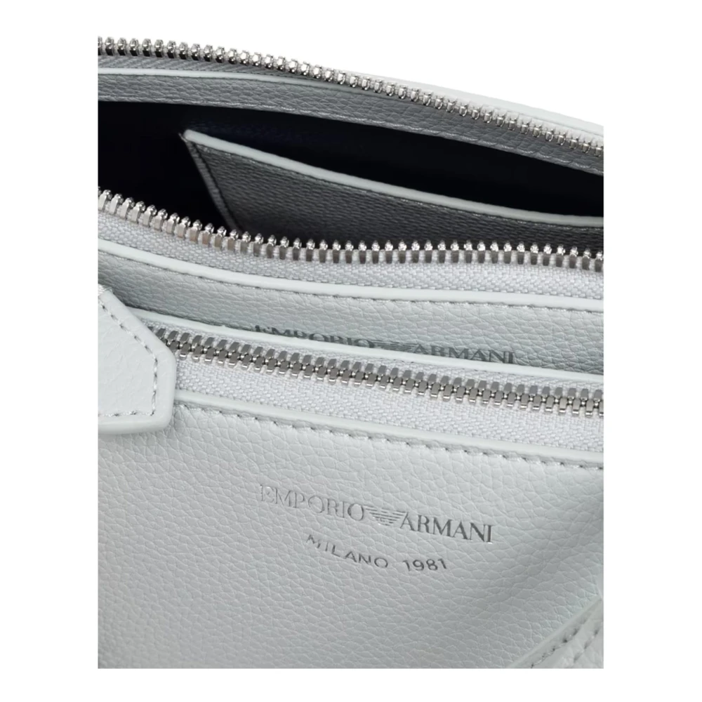 Emporio Armani Vegan lederen crossbody tas met logo Blue Dames