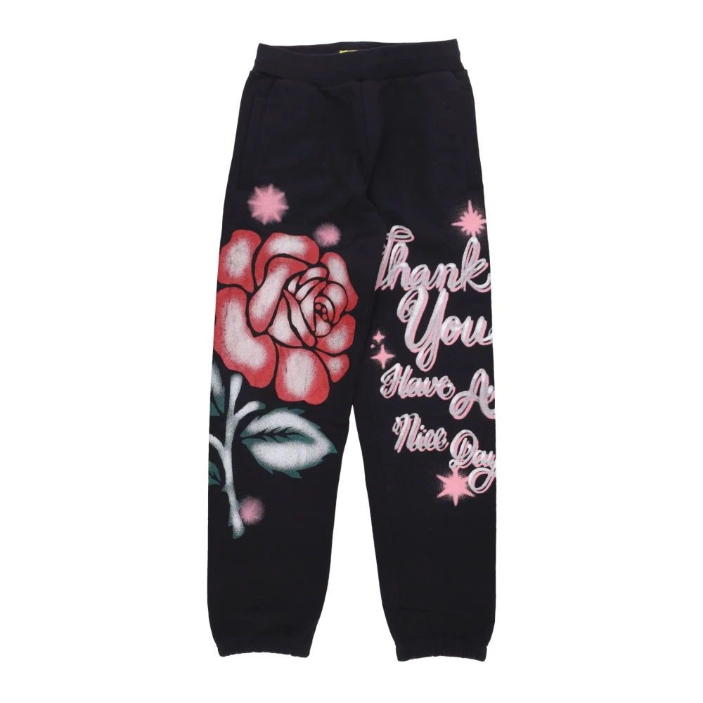 Market Zwarte Thank You Rose Sweatpants Black Heren