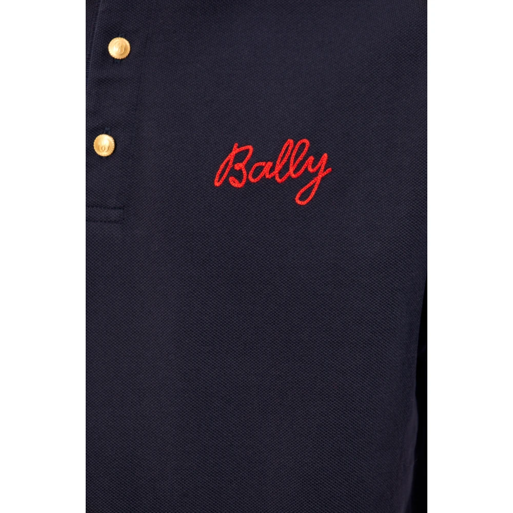 Bally Polo shirt met logo Blue Heren