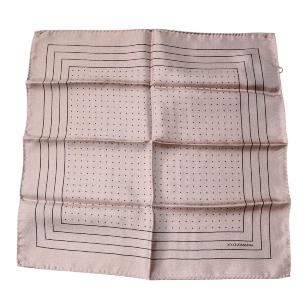 Dolce & Gabbana Mannelijk Roze Accessoires Heren, One Size, Polka Dots Vierkante Zakdoek Sjaal