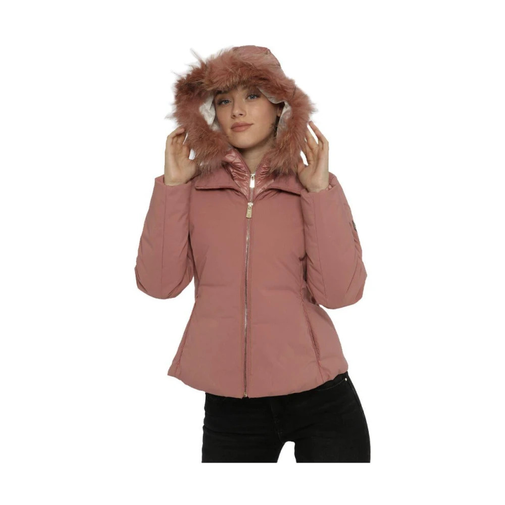 YES ZEE Pufferjas met afneembare capuchon Pink Dames