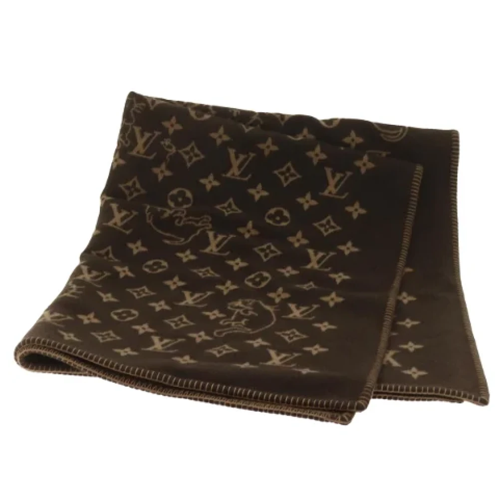Louis Vuitton Vintage Pre-owned Wool home-office Brown Dames