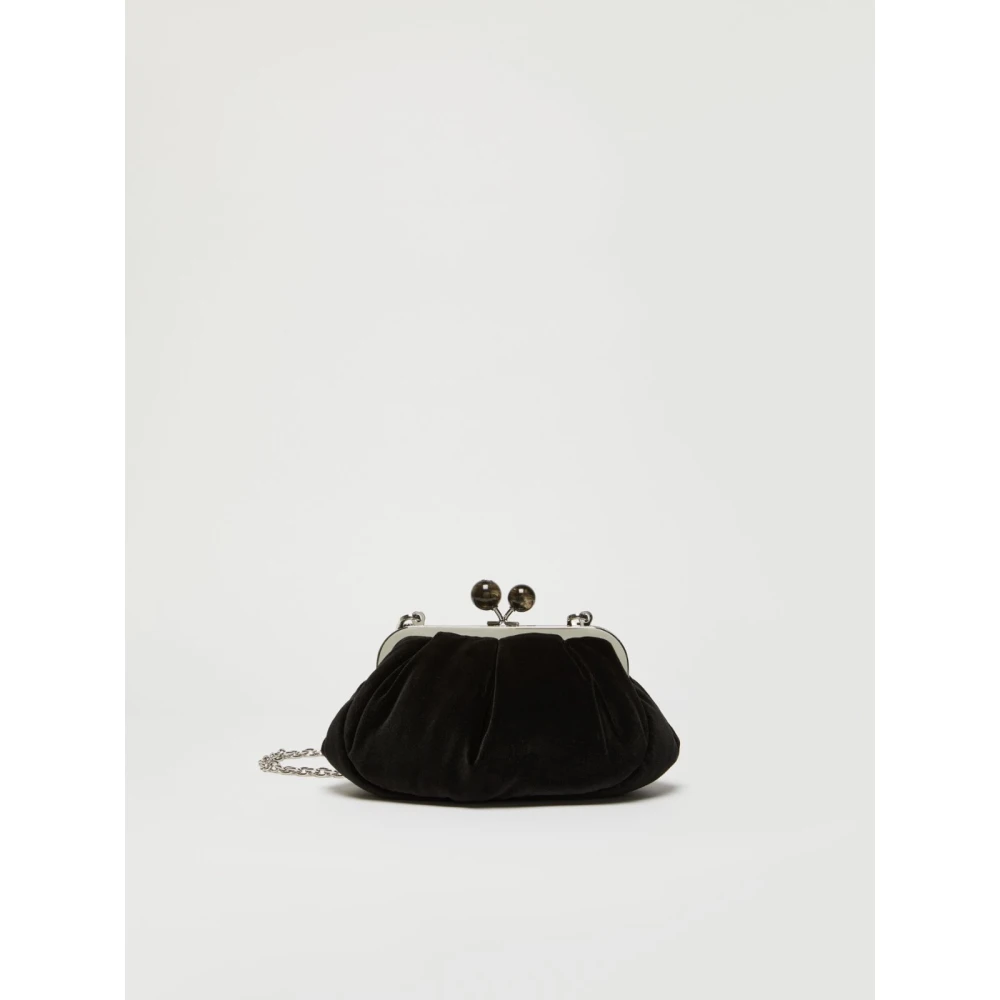 Max Mara Weekend Satijnen Franje Mini Tas Black Dames